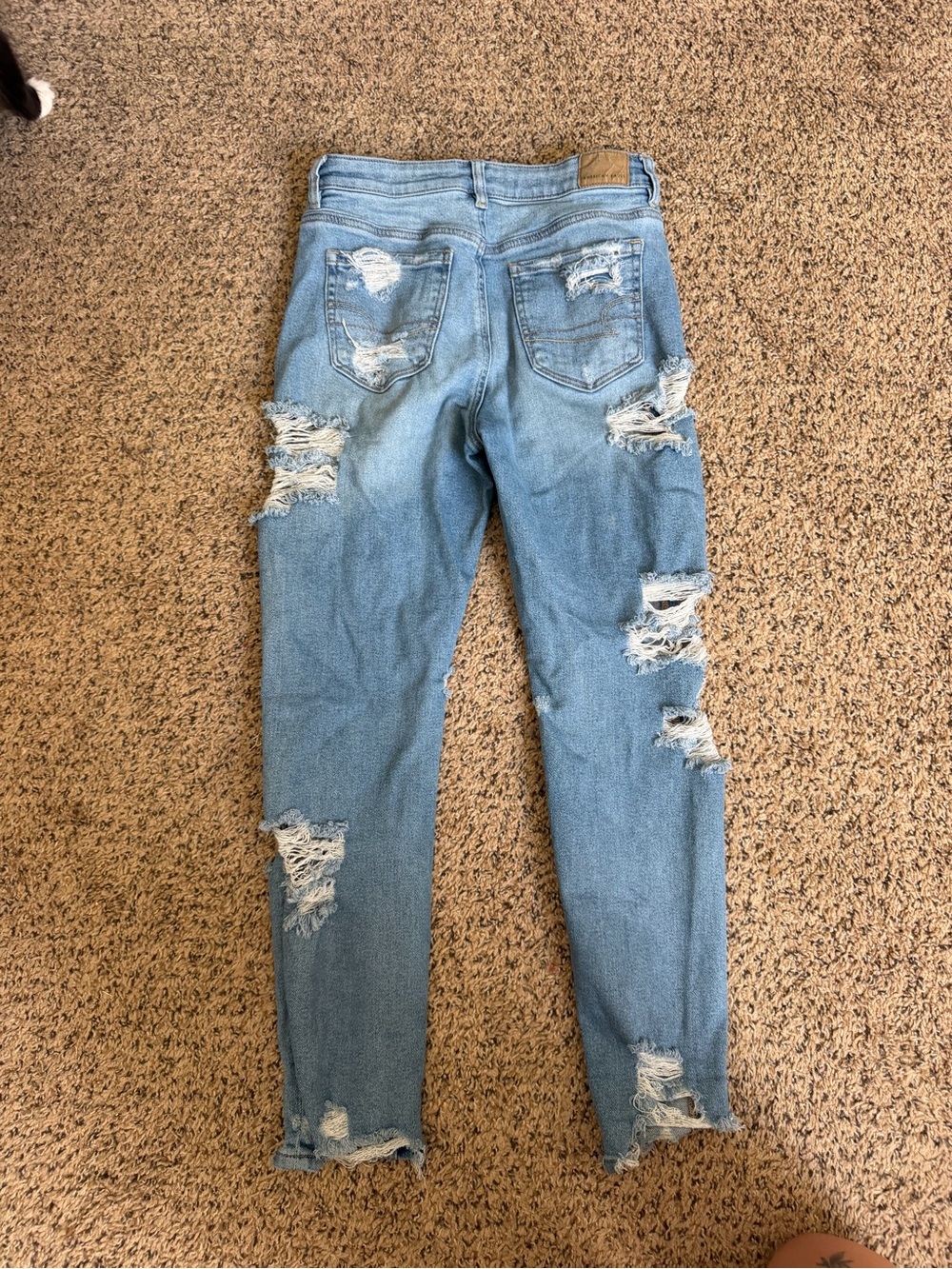 American Eagle Outfitters Light Blue Distressed Skinny Jeans